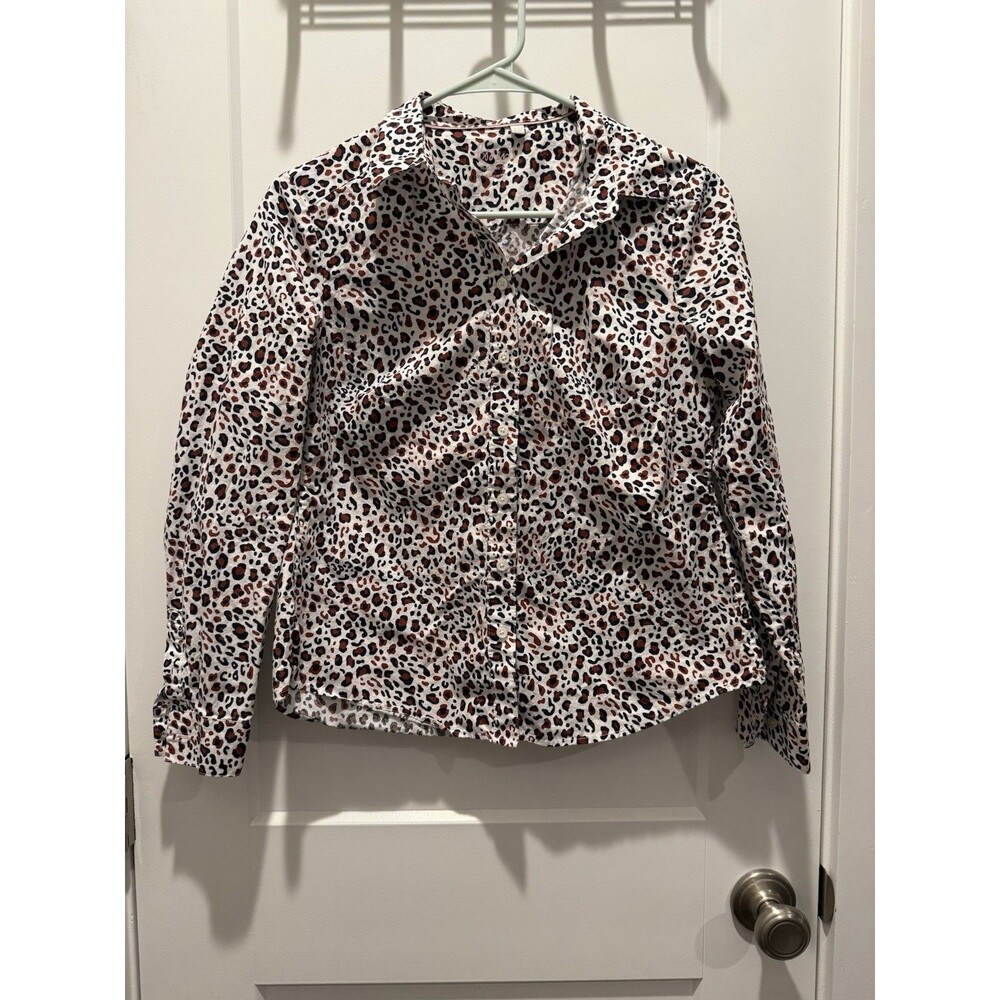 Women’s Boden Leopard Faye Button Down Dress Shirt  Casual Petite 6P Animal